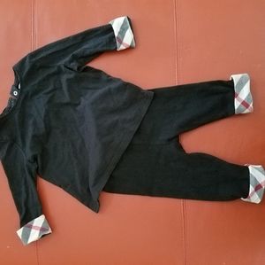 Burberry set unisex 9 month shirt pant AUTHENTIC